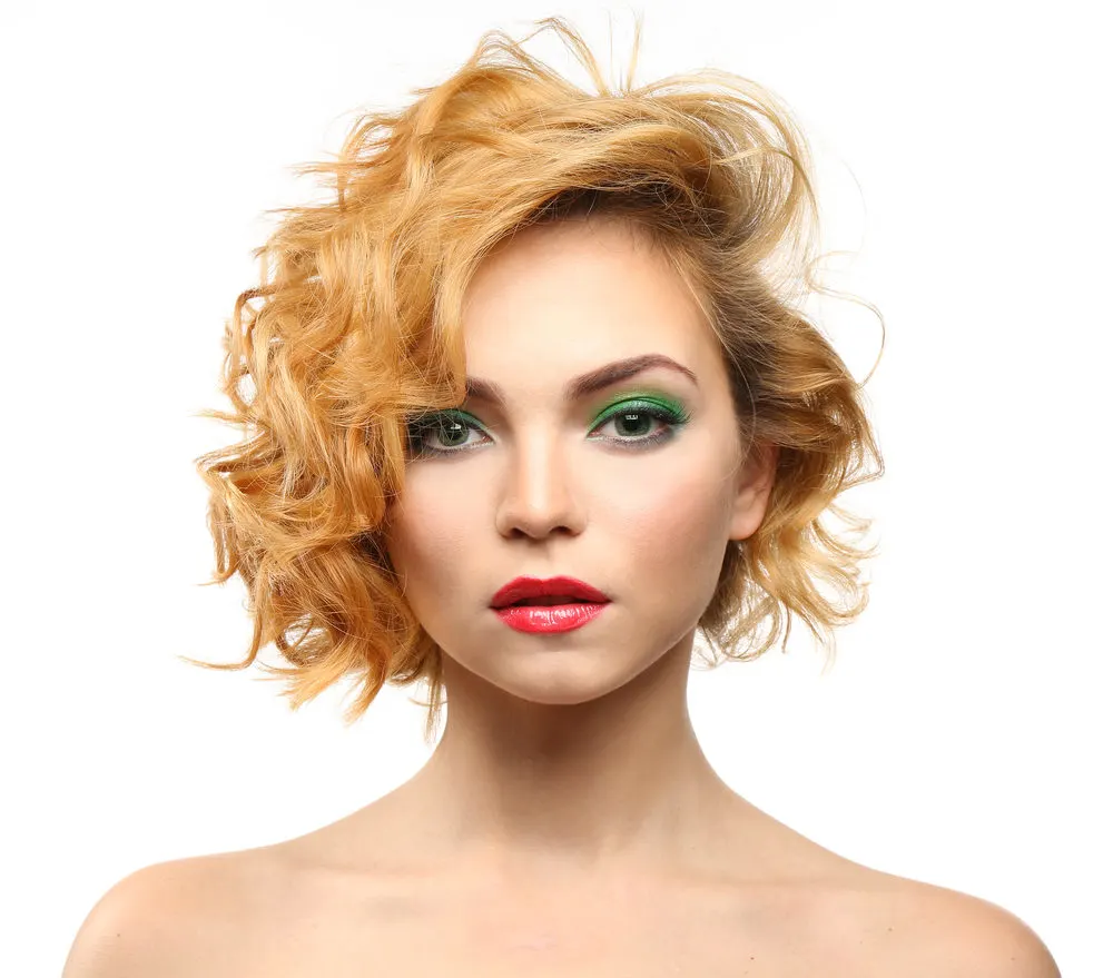 Sparkling Strawberry Blonde Bob, a featured short blonde hair style