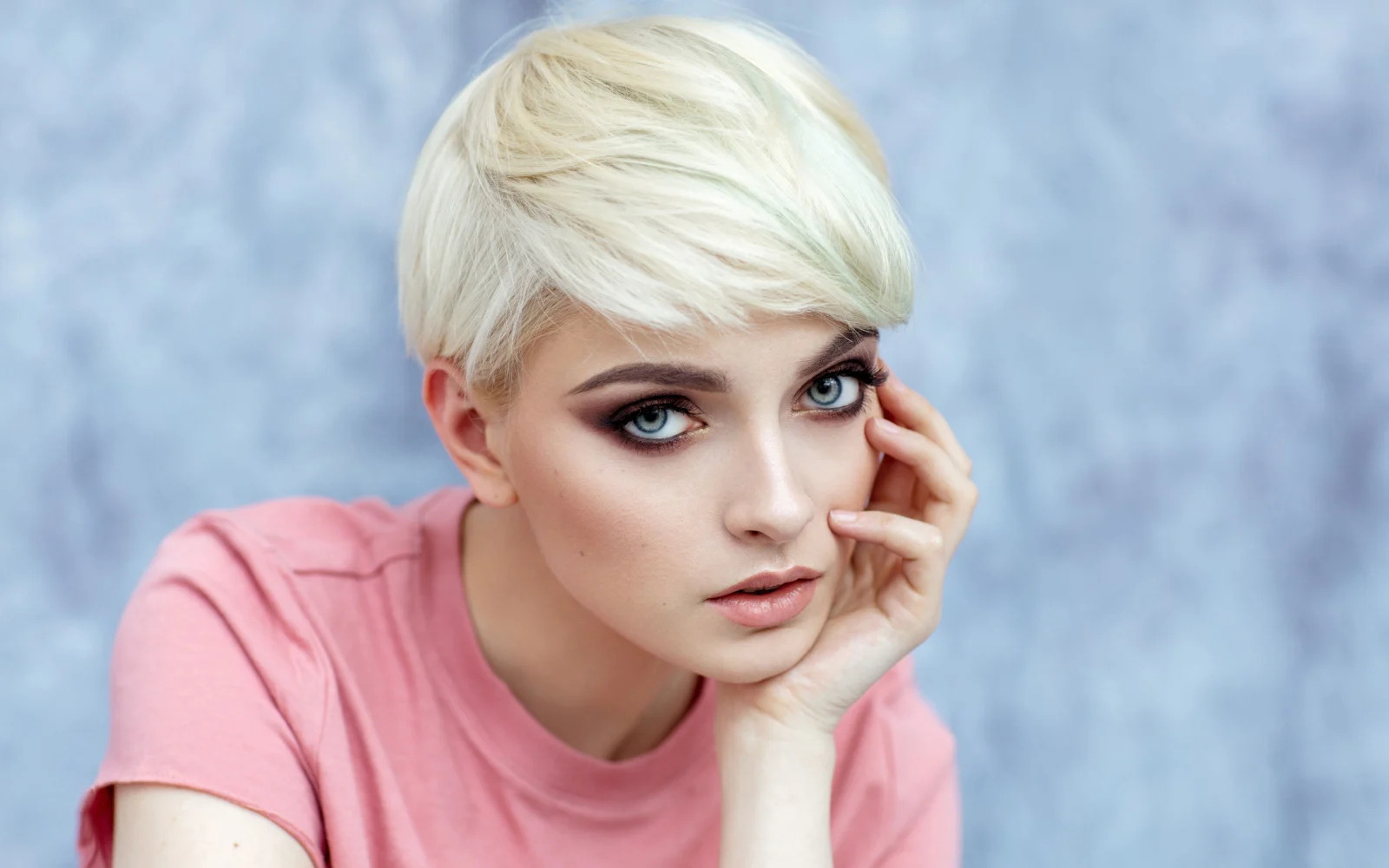 Image of Tousled Crop With Full Bangs oval face short hairstyle
